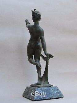 Statue Sculpture Femme, Danseuse orientaliste au ruban régule Art déco