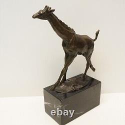 Statue Sculpture Girafe Animalier Style Art Deco Style Art Nouveau Bronze massif