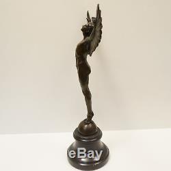 Statue Sculpture Icare Ange Nu Style Art Deco Style Art Nouveau Bronze massif Si