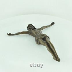 Statue Sculpture Jesus-Christ Style Art Deco Bronze massif