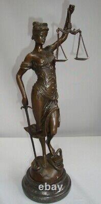 Statue Sculpture La justice Themis Style Art Deco Style Art Nouveau Bronze massi