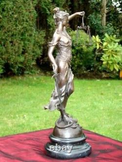 Statue Sculpture La justice Themis Style Art Deco Style Art Nouveau Bronze massi