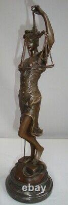 Statue Sculpture La justice Themis Style Art Deco Style Art Nouveau Bronze massi