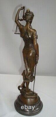 Statue Sculpture La justice Themis Style Art Deco Style Art Nouveau Bronze massi