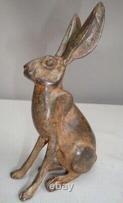 Statue Sculpture Lapin Lievre Animalier Chasse Style Art Deco Style Art Nouveau