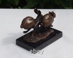 Statue Sculpture Lapin Lievre Animalier Chasse Style Art Deco Style Art Nouveau