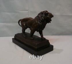 Statue Sculpture Lion Animalier Style Art Deco Style Art Nouveau Bronze massif S