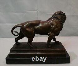 Statue Sculpture Lion Animalier Style Art Deco Style Art Nouveau Bronze massif S