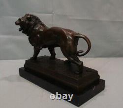 Statue Sculpture Lion Animalier Style Art Deco Style Art Nouveau Bronze massif S