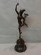 Statue Sculpture Mercure Nu Style Art Deco Style Art Nouveau Bronze Massif Signe