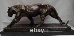 Statue Sculpture Panthere Animalier Style Art Deco Style Art Nouveau Bronze mass