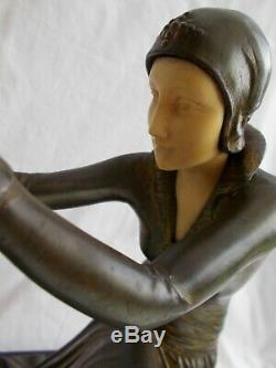 Statue Sculpture Signe Menneville Art Deco 1930 Chryselephantine French