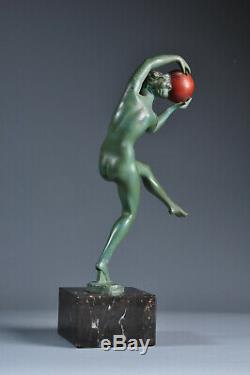 Statue sculpture Max Le Verrier Briand Art Déco 1930 antique old nude woman