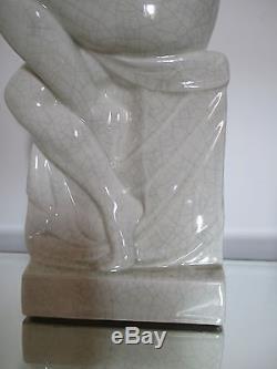 Statue sculpture faïence CRAQUELÉE ART DÉCO René Abel PHILIPPE 1930 Maternité