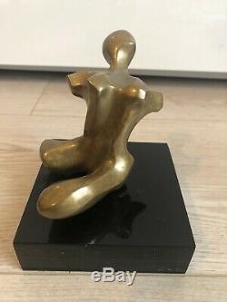 Statuette Bronze Signé Michel Jaubert Original Art Deco Femme Nue Erotique Rare