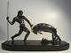 Statuette Sculpture Art Deco De Kowas Chasseur Antilope/figurine/pas En Bronze