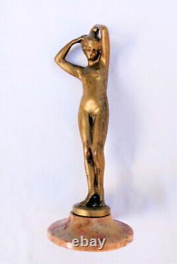 Statuette bronze femme nue art déco