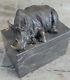 Superbe Et Réaliste Bronze Rhinocéros Sculpture Art Déco Figurine Marbre Base