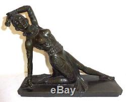 Superbe Statue Sculpture Bronze Femme Art Deco Danseuse Style Chiparus