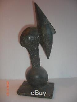 Tête de Clown en Bronze Art Déco 1930 signé Belle sculpture massive bronze