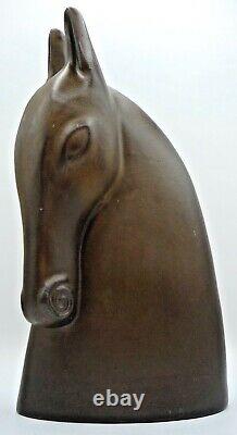 Tête de cheval stylisé céramique émaillée art deco sculpture 1940