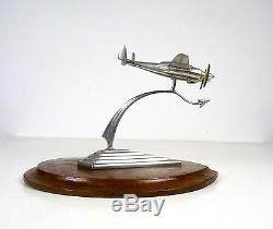 Très Rare Original Art Déco Avion Sculpture France 1930 Aviation