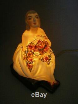 Veilleuse brûle parfum femme art deco 1920 ERELBE vintage perfume lamp sculpture