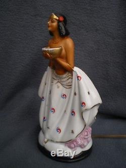 Veilleuse lampe art deco 1920 statue femme sculpture vintage perfum lamp woman