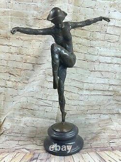 Vintage Grand Art Déco Danseuse Dimitri Chiparus Bronze Sculpture Statue Signée