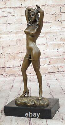 Western Classique Nue Fille Art Déco Sculpture Bronze Marbre Chair Femme Statue