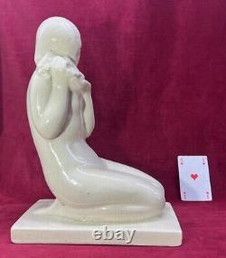 Women Femme Nu Nue Nude Erotic Charles Harva Sculpture Statue Craquele Art Deco