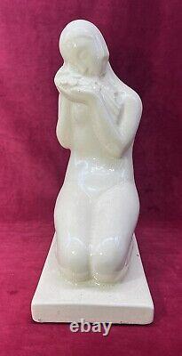 Women Femme Nu Nue Nude Erotic Charles Harva Sculpture Statue Craquele Art Deco