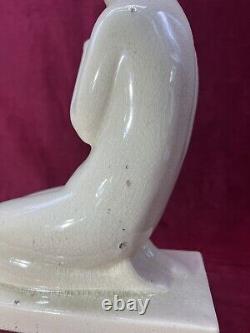 Women Femme Nu Nue Nude Erotic Charles Harva Sculpture Statue Craquele Art Deco