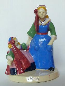 Yvonne Jean-Haffen fillettes Plougastel Henriot Quimper sculpture Art Déco 1930